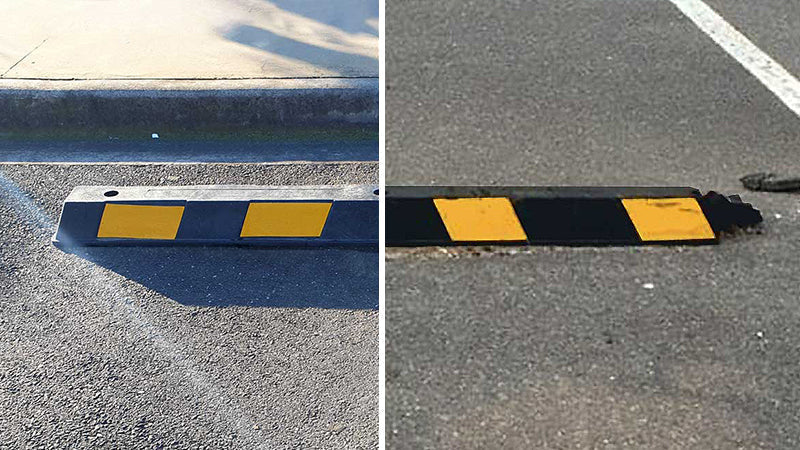 The "Enforcer'' Wheel Stop VS cheap Rubber Wheel Stops