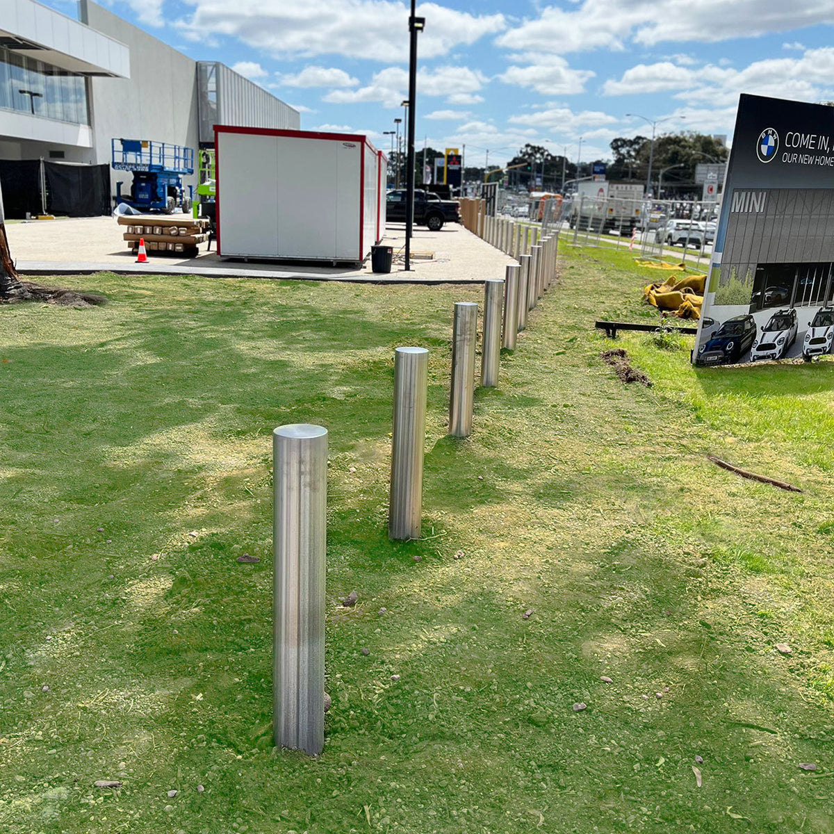 Security Bollard Installations for a Renovated Automotive Facility