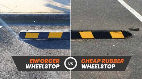 The "Enforcer'' Wheel Stop VS cheap Rubber Wheel Stops