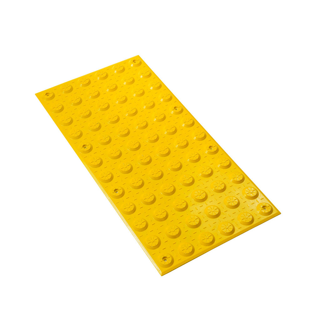 Warning tactile indicators use a square pattern of studs