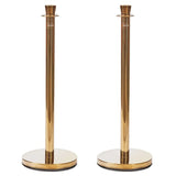 Rope Barrier Bollard Post - Gold 2-Post Set