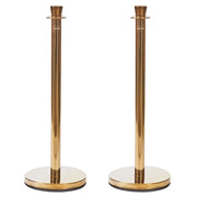 Rope Barrier Bollard Post - Gold 2-Post Set