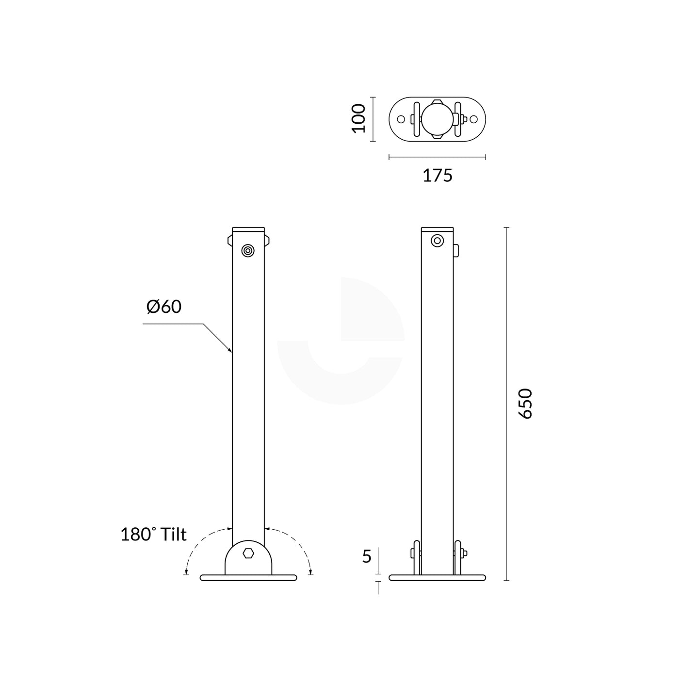 Bollard Fold-Down Parking