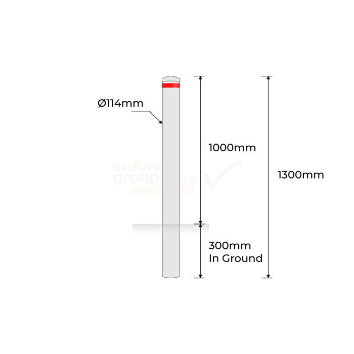 Bollard 114mm In Ground Hot Dipped - Galvanised