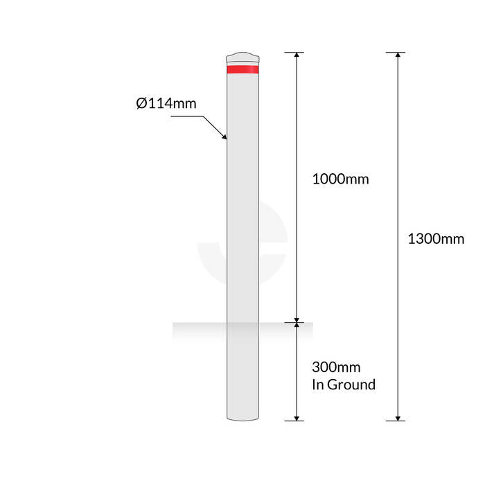 Bollard 114mm In Ground Hot Dipped - Galvanised