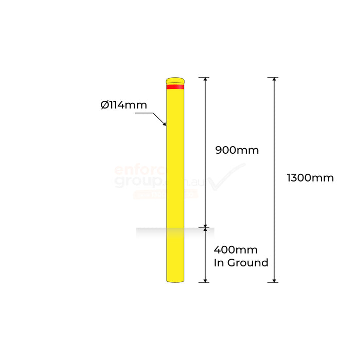 In Ground Bollard 114mm - Yellow