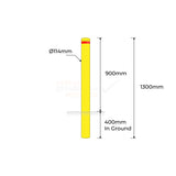 In Ground Bollard 114mm - Yellow