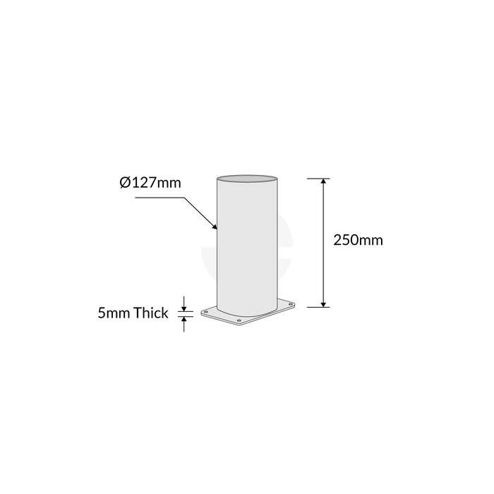 Bollard Base Only 114mm Surface Mounted Removable - Galvanised