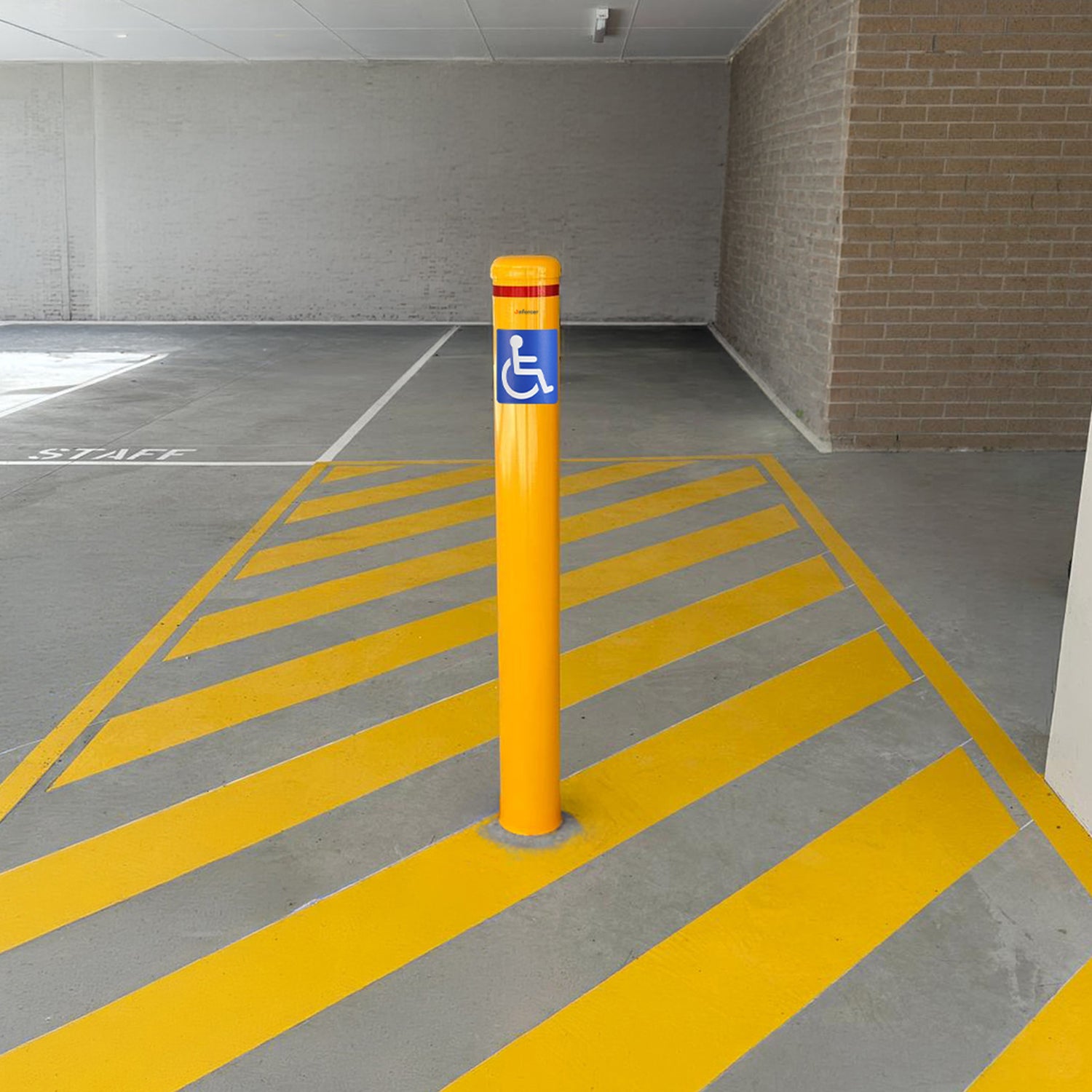 Bollard Disabled 140mm In Ground - Yellow
