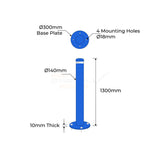 Surface Mounted Bollard Disabled Parking 140mm - Blue