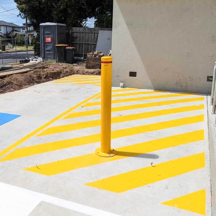 Bollard Disabled Parking 140mm Surface Mounted Yellow