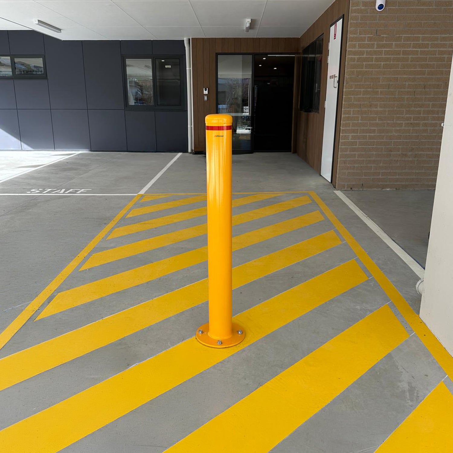 Bollard Disabled Parking 140mm Surface Mounted Yellow