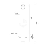 Bollard 140mm In Ground Bevelled Top - Stainless Steel 304