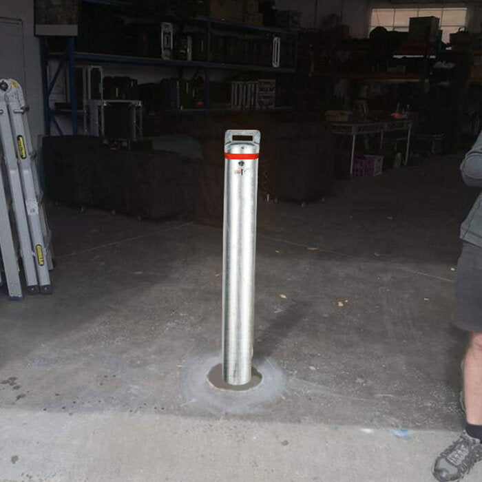 Bollard Removable KeyLock 140mm In Ground - Galvanised