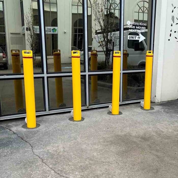 Bollard Removable KeyLock 140mm In Ground - Yellow