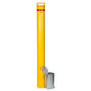 Bollard Removable Padlock 140mm In Ground - Yellow