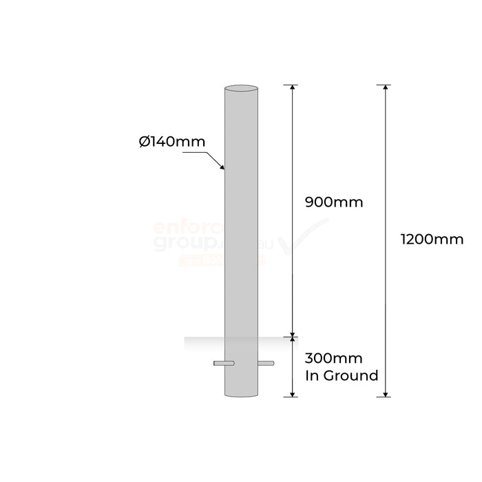 In Ground Bollard 140mm Stainless Steel 304