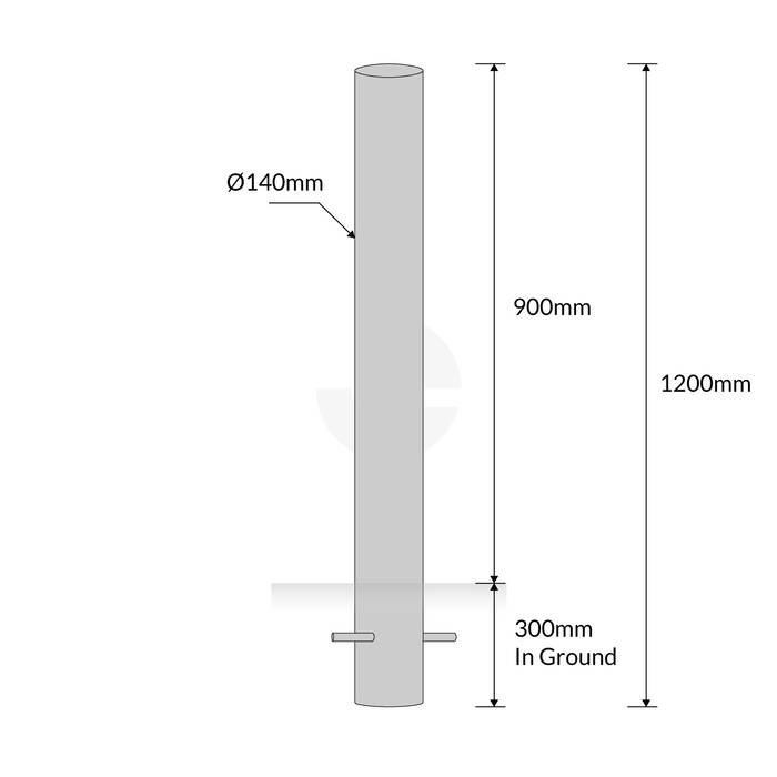 In Ground Bollard 140mm Stainless Steel 304