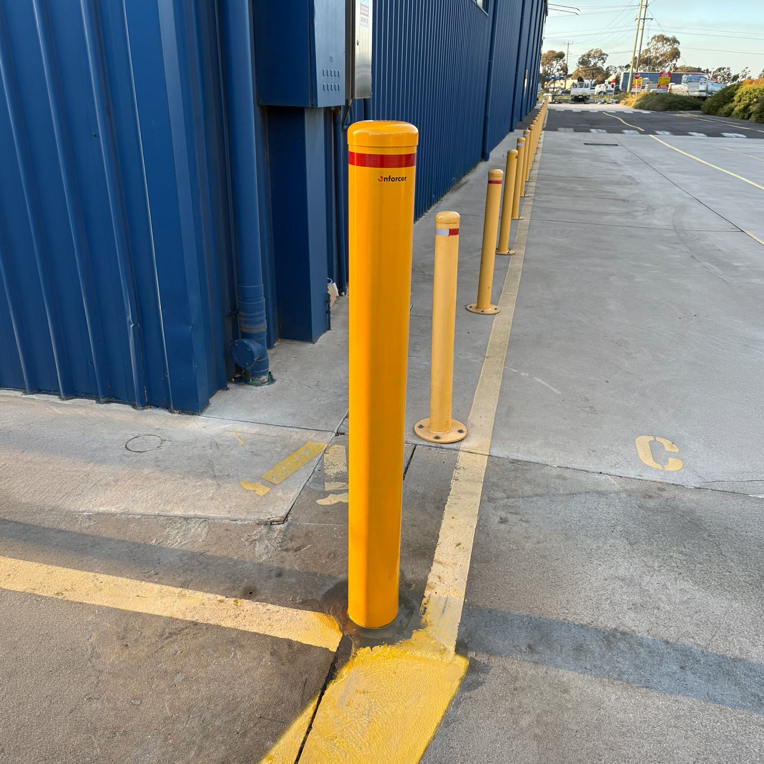 Bollard 140mm In Ground - Yellow