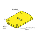 Bollard 140mm Keylock Surface Mounted Shoe Base Only - Yellow