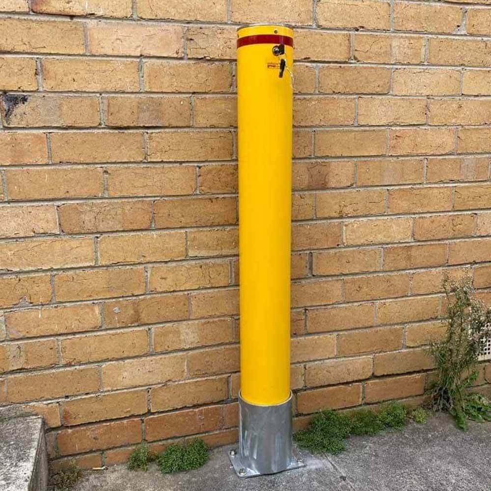 Bollard Base Only 140mm Surface Mounted Removable - Galvanised