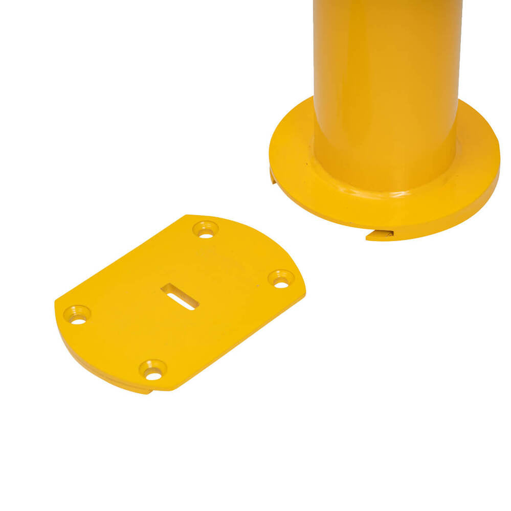 Bollard Removable 140mm Surface Mount Yellow Keyed Alike