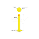 Surface Mounted Bollard 140mm Yellow