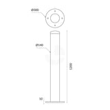 Surface Mounted Bollard 140mm Yellow