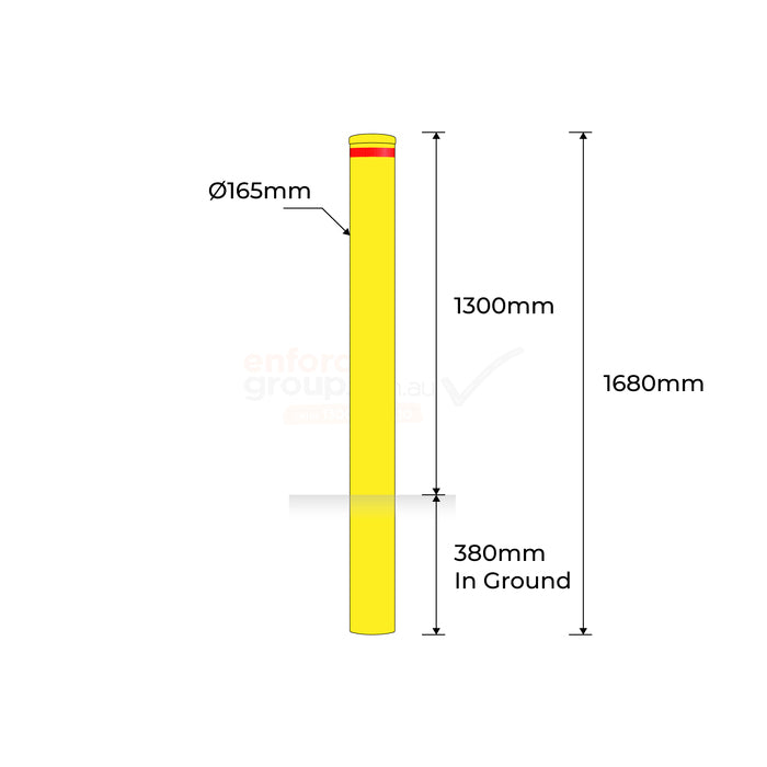 Bollard Disabled Parking 165mm In Ground Yellow