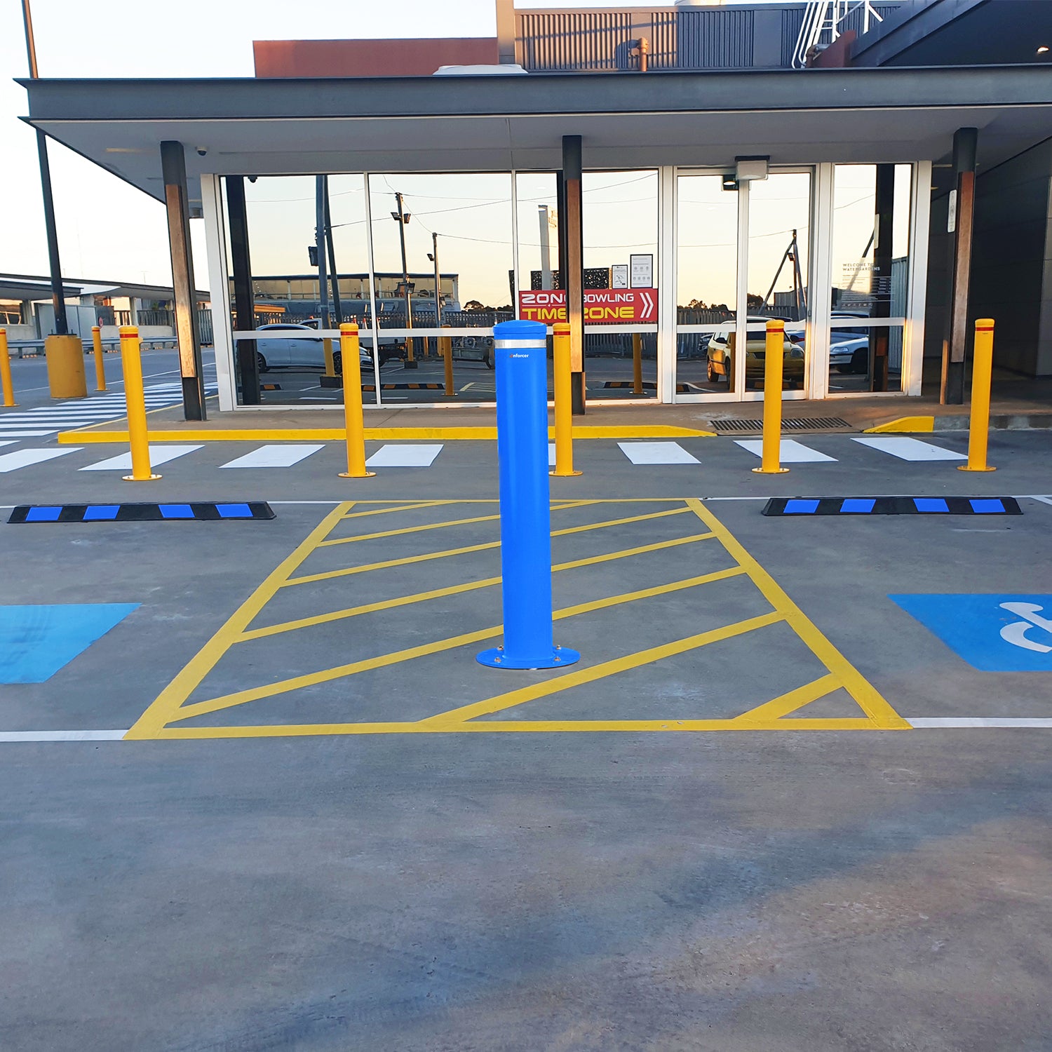 Disabled Parking Surface Mounted Bollard - 165mm Blue