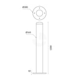 Bollard Disabled Parking 165mm Surface Mounted Yellow