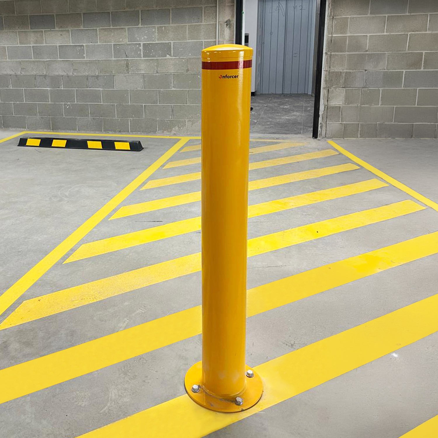 Bollard Disabled Parking 165mm Surface Mounted Yellow