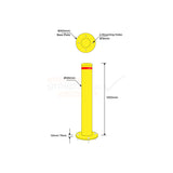 Bollard 165mm Surface Mounted Yellow