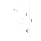 Bollard 220mm In Ground Hot Dipped Galvanised