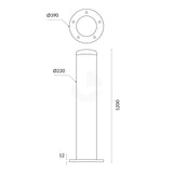 Bollard 220mm Surface Mounted Yellow