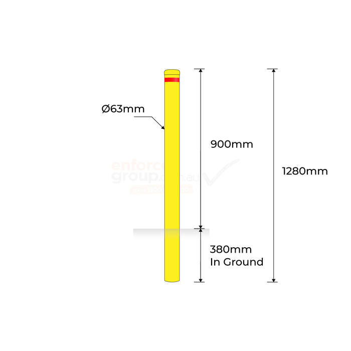 In Ground Bollard 63mm Yellow