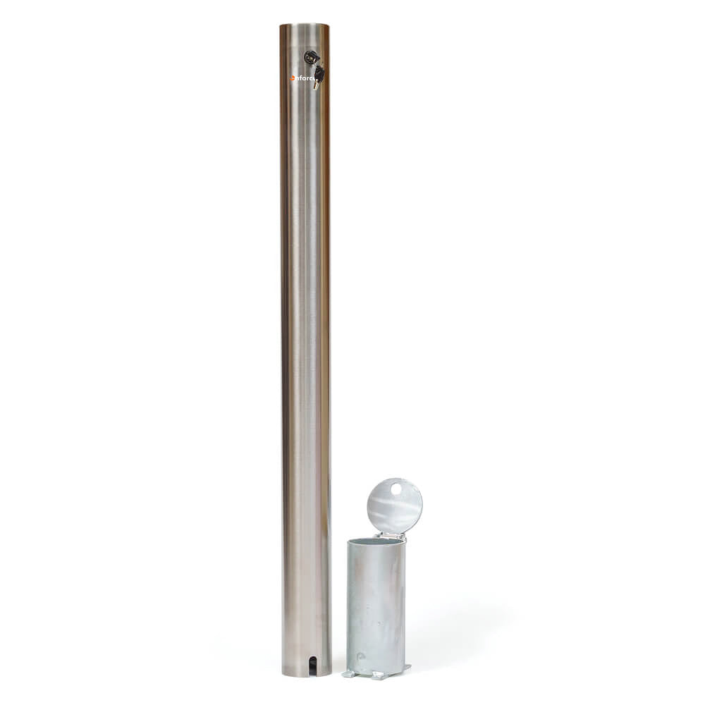 Bollard 90mm In-Ground Removable Keylock  Stainless Steel 316
