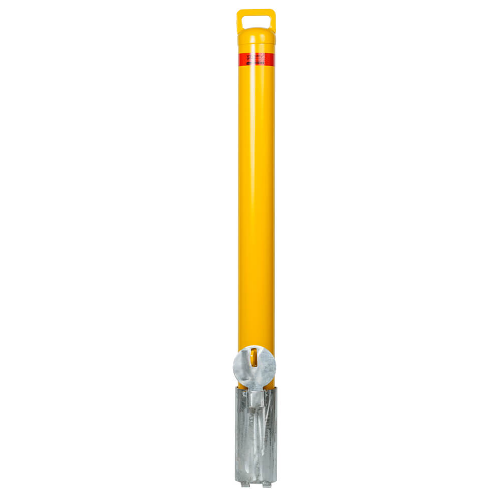 Bollard Removable Padlock 90mm In Ground - Yellow