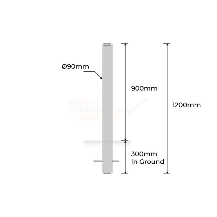 Stainless Steel In-Ground 90mm Bollard