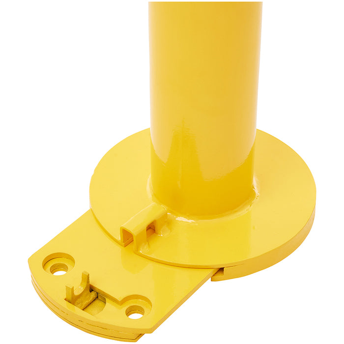 Bollard 90mm Surface Mounted Padlock Yellow  - Shoe Base Only