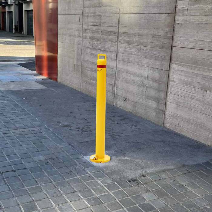 Bollard 90mm Surface Mounted Padlock Yellow  - Shoe Base Only