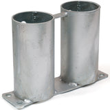 Bollard Double Base Only 90mm Surface Mounted Removable - Galvanised