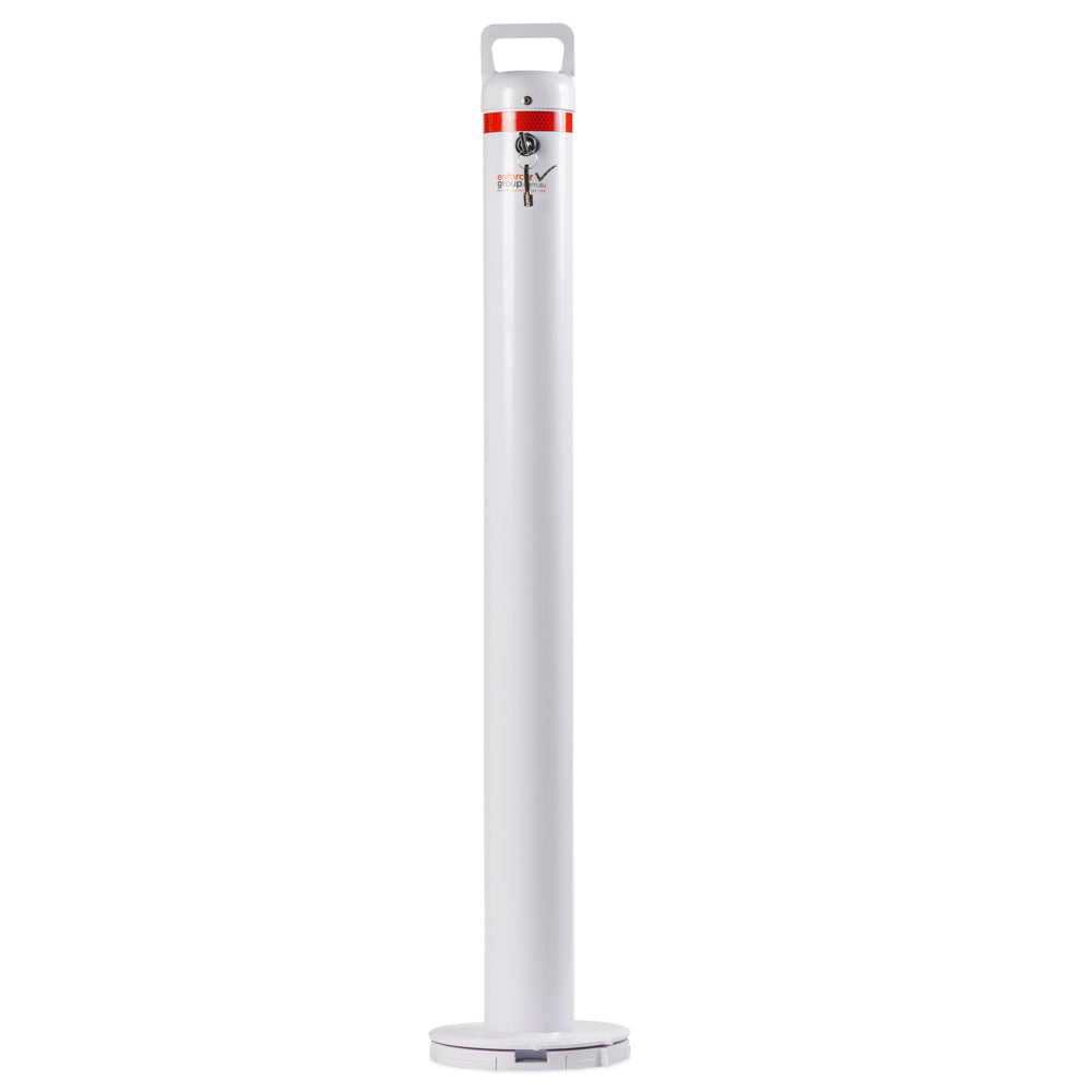 Bollard Removable 90mm Surface Mount - Keyed Alike - White