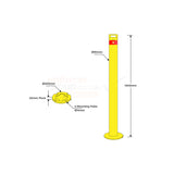 Bollard Removable 90mm Surface Mount Yellow Keyed Alike