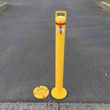 Bollard Removable 90mm Surface Mount Yellow Keyed Alike