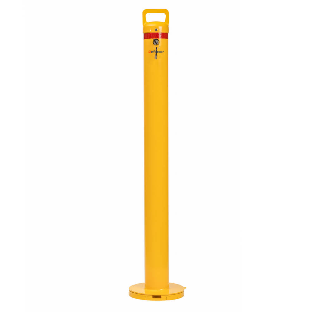 Bollard Removable 90mm Surface Mount Yellow Keyed Alike