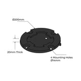 90mm Surface Mounted Keylock Shoe Base Only - Black