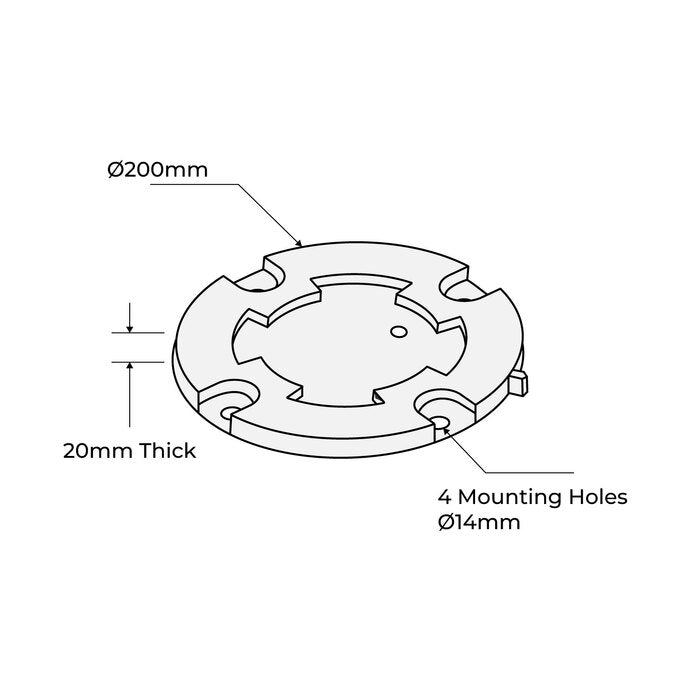 90mm Surface Mounted Keylock Shoe Base Only - White