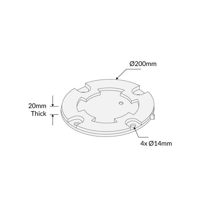 90mm Surface Mounted Keylock Shoe Base Only - White