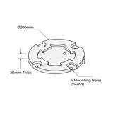 90mm Surface Mounted Keylock Shoe Base Only - White